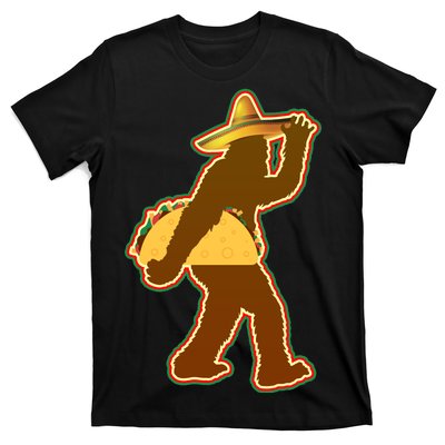 Bigfoot Carrying Taco Cinco de Mayo T-Shirt