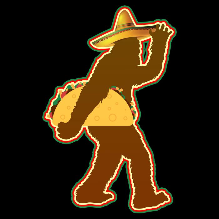 Bigfoot Carrying Taco Cinco de Mayo T-Shirt