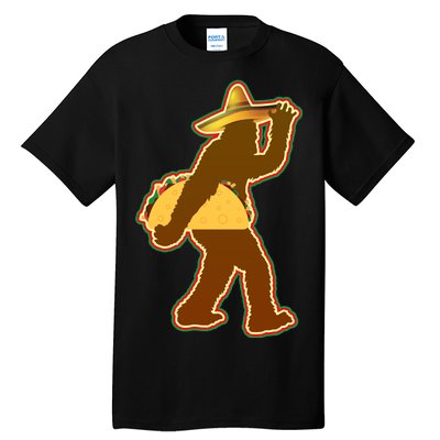 Bigfoot Carrying Taco Cinco de Mayo Tall T-Shirt