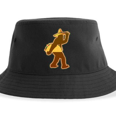 Bigfoot Carrying Taco Cinco de Mayo Sustainable Bucket Hat