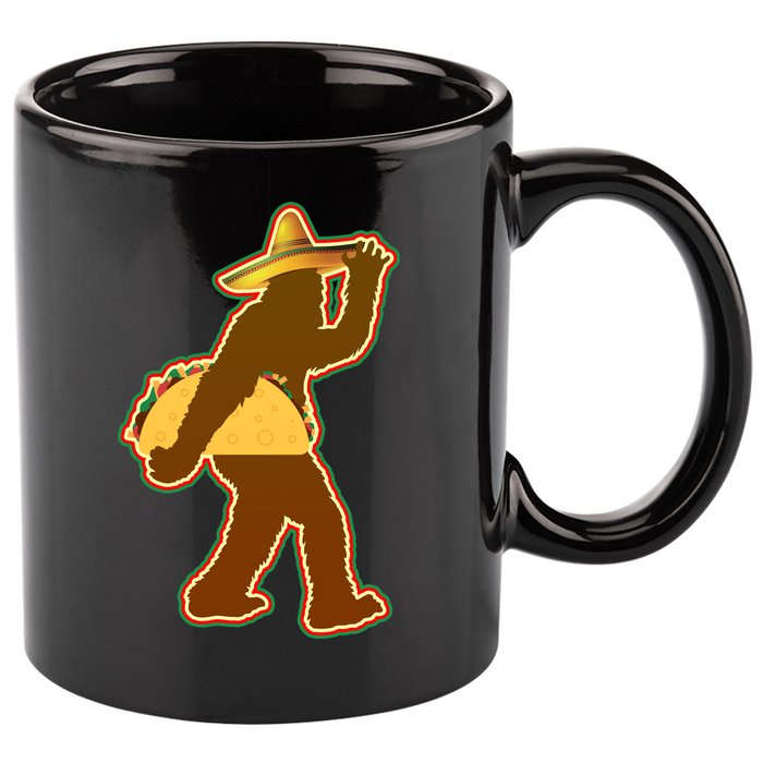 Bigfoot Carrying Taco Cinco de Mayo 11oz C Handle Ceramic Mug