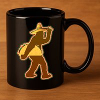 Bigfoot Carrying Taco Cinco de Mayo 11oz C Handle Ceramic Mug