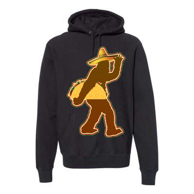 Bigfoot Carrying Taco Cinco de Mayo Premium Hoodie