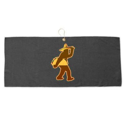 Bigfoot Carrying Taco Cinco de Mayo Large Microfiber Waffle Golf Towel