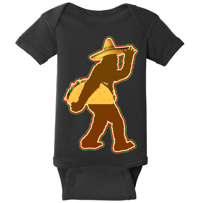 Bigfoot Carrying Taco Cinco de Mayo Baby Bodysuit