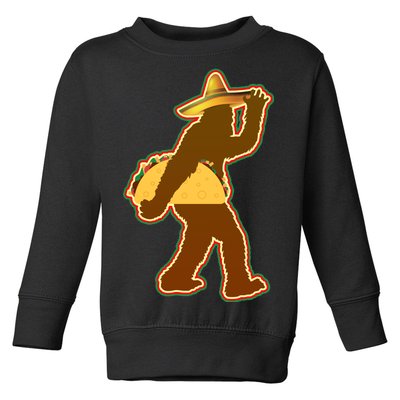 Bigfoot Carrying Taco Cinco de Mayo Toddler Sweatshirt