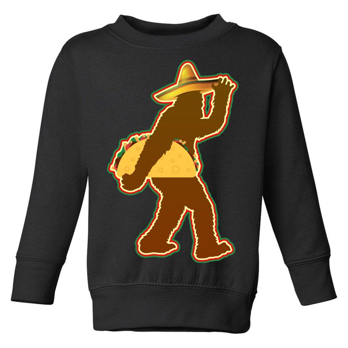 Bigfoot Carrying Taco Cinco de Mayo Toddler Sweatshirt