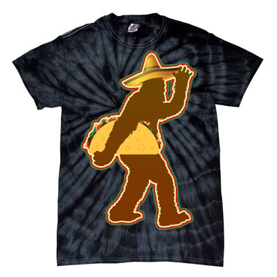 Bigfoot Carrying Taco Cinco de Mayo Tie-Dye T-Shirt