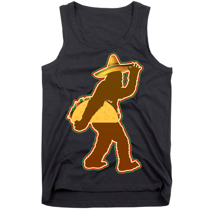 Bigfoot Carrying Taco Cinco de Mayo Tank Top