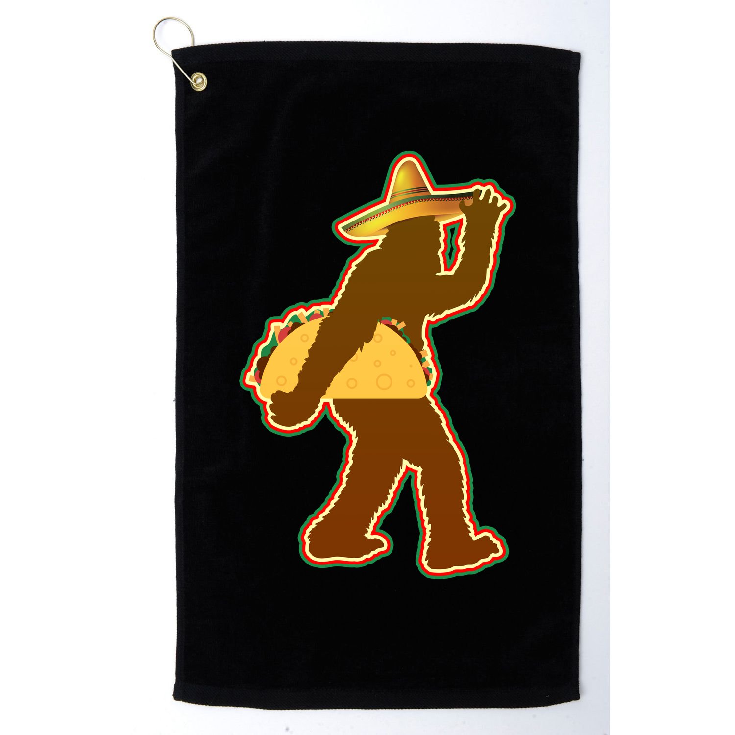 Bigfoot Carrying Taco Cinco de Mayo Golf Towel