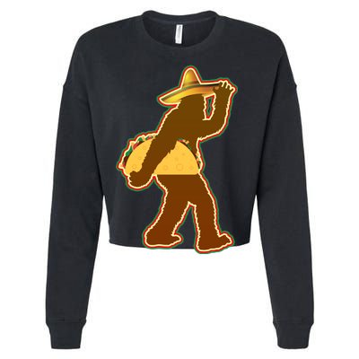 Bigfoot Carrying Taco Cinco de Mayo Cropped Pullover Crew