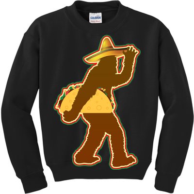 Bigfoot Carrying Taco Cinco de Mayo Kids Sweatshirt