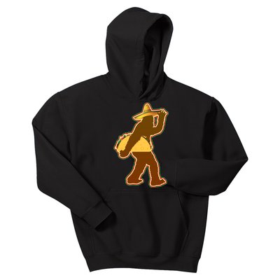 Bigfoot Carrying Taco Cinco de Mayo Kids Hoodie