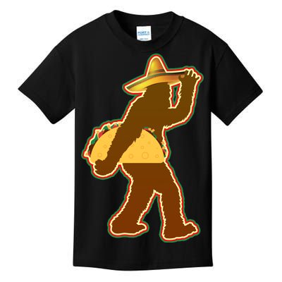 Bigfoot Carrying Taco Cinco de Mayo Kids T-Shirt