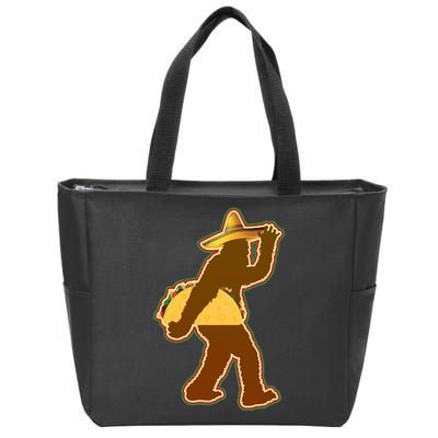 Bigfoot Carrying Taco Cinco de Mayo Zip Tote Bag