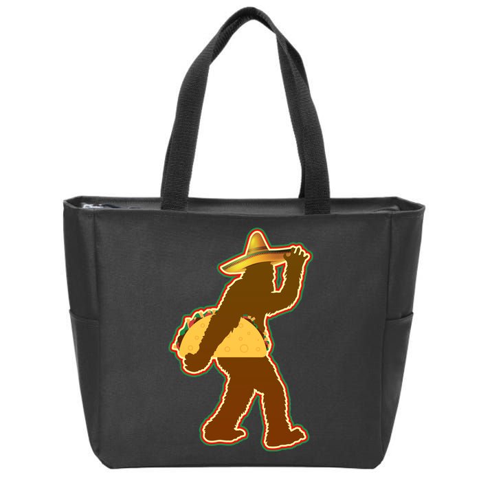 Bigfoot Carrying Taco Cinco de Mayo Zip Tote Bag