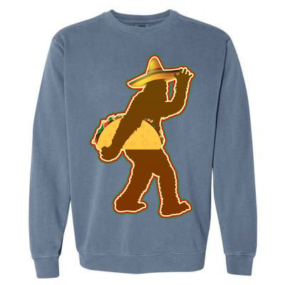 Bigfoot Carrying Taco Cinco de Mayo Garment-Dyed Sweatshirt