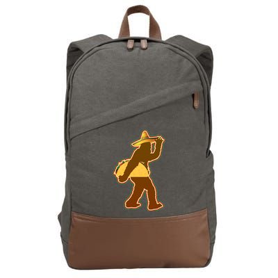 Bigfoot Carrying Taco Cinco de Mayo Cotton Canvas Backpack