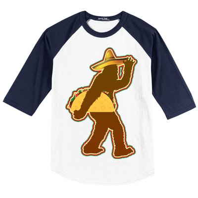 Bigfoot Carrying Taco Cinco de Mayo Baseball Sleeve Shirt