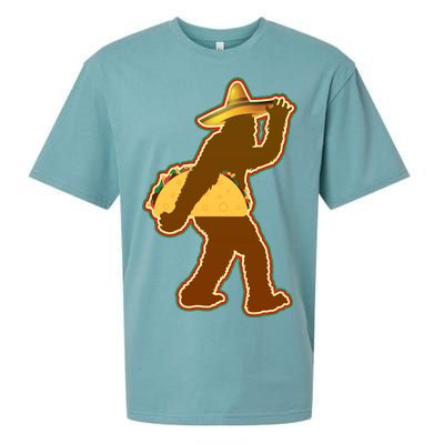 Bigfoot Carrying Taco Cinco de Mayo Sueded Cloud Jersey T-Shirt