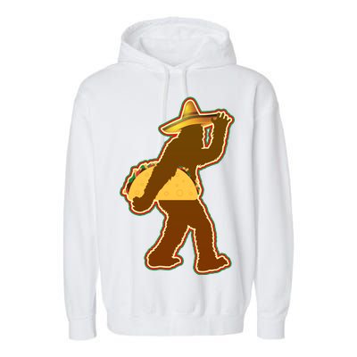 Bigfoot Carrying Taco Cinco de Mayo Garment-Dyed Fleece Hoodie