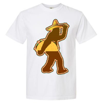 Bigfoot Carrying Taco Cinco de Mayo Garment-Dyed Heavyweight T-Shirt