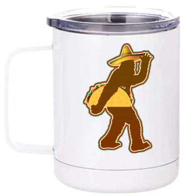 Bigfoot Carrying Taco Cinco de Mayo 12 oz Stainless Steel Tumbler Cup