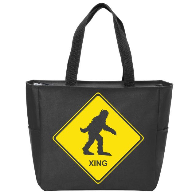 Bigfoot Crossing XING Zip Tote Bag