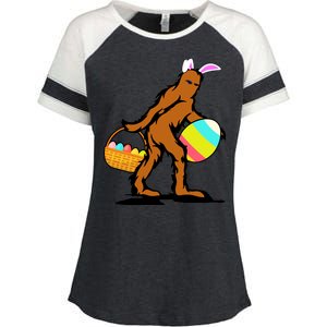 Bigfoot Easter Egg Enza Ladies Jersey Colorblock Tee