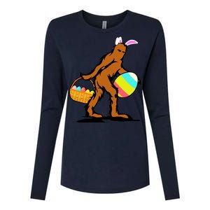 Bigfoot Easter Egg Womens Cotton Relaxed Long Sleeve T-Shirt