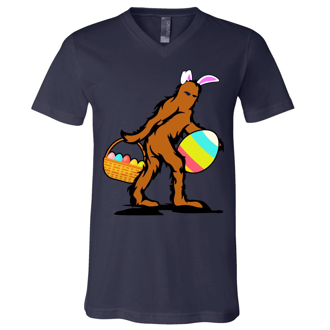 Bigfoot Easter Egg V-Neck T-Shirt