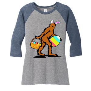 Bigfoot Easter Egg Women's Tri-Blend 3/4-Sleeve Raglan Shirt