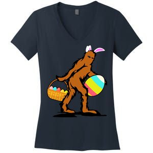 Bigfoot Easter Egg Women's V-Neck T-Shirt