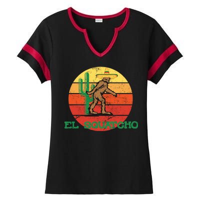 Bigfoot El Squatcho Mexican Sasquatch Ladies Halftime Notch Neck Tee