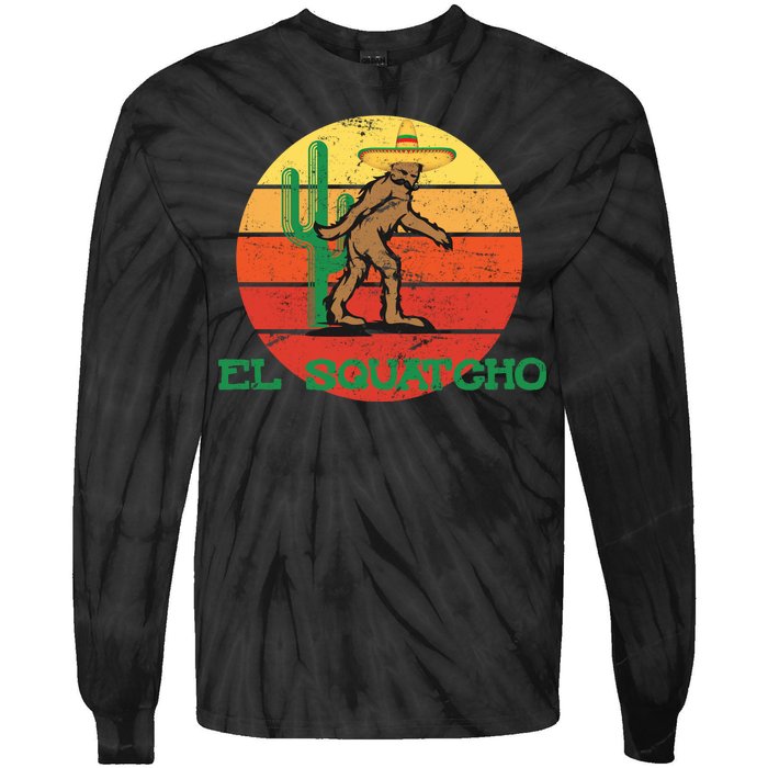 Bigfoot El Squatcho Mexican Sasquatch Tie-Dye Long Sleeve Shirt