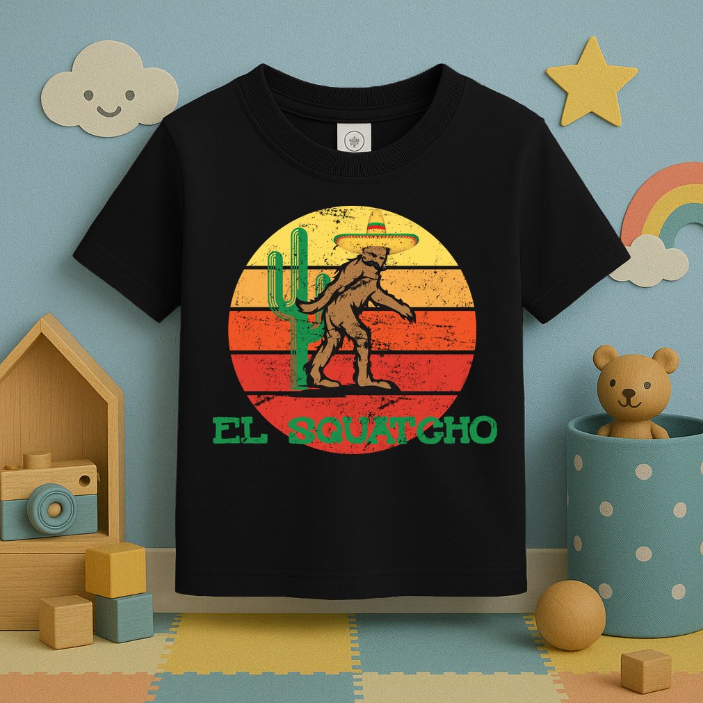 Bigfoot El Squatcho Mexican Sasquatch Toddler T-Shirt