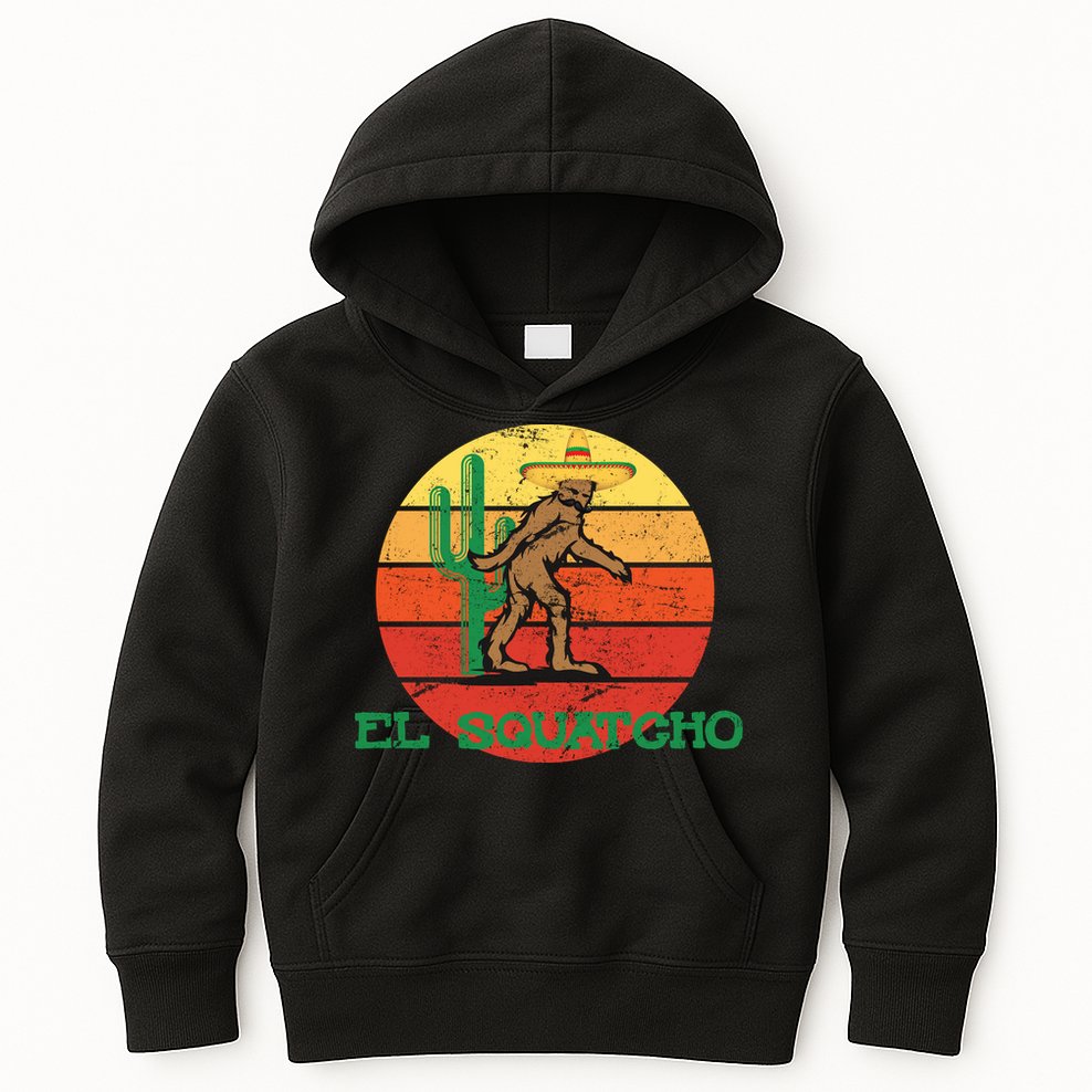 Bigfoot El Squatcho Mexican Sasquatch Kids Hoodie