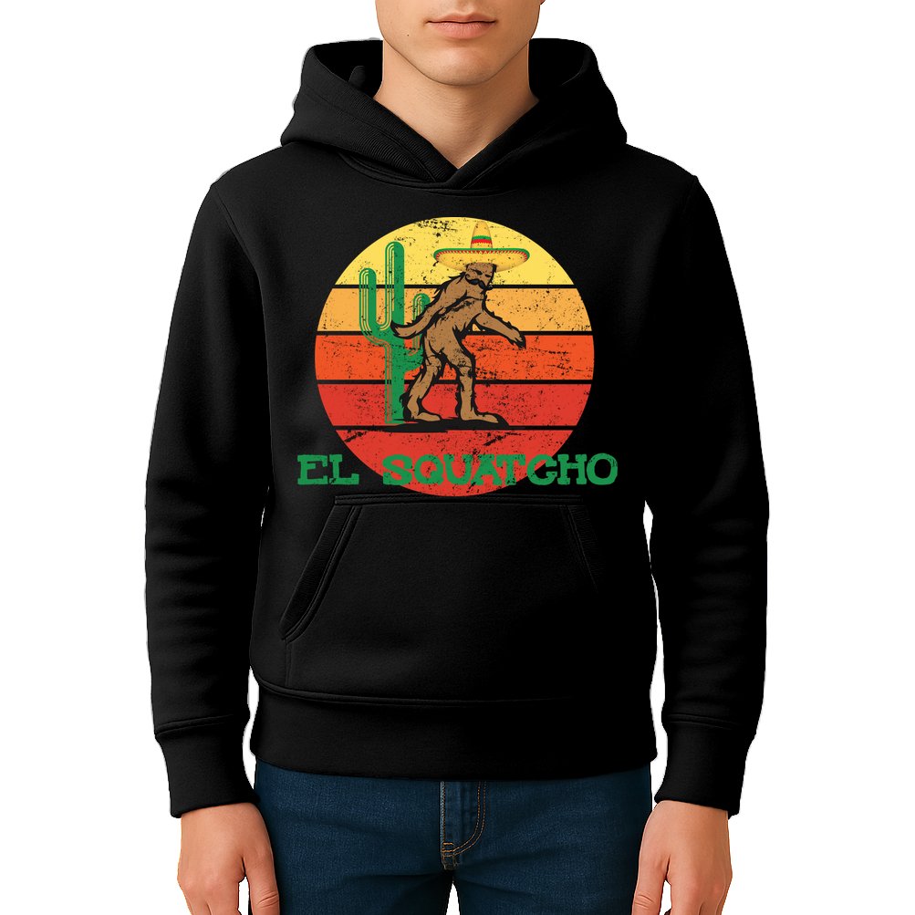 Bigfoot El Squatcho Mexican Sasquatch Kids Hoodie