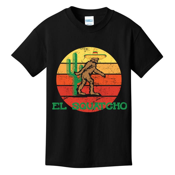Bigfoot El Squatcho Mexican Sasquatch Kids T-Shirt