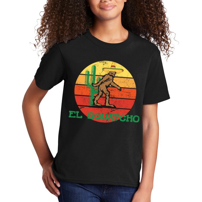 Bigfoot El Squatcho Mexican Sasquatch Kids T-Shirt