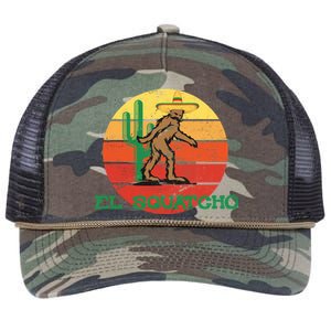 Bigfoot El Squatcho Mexican Sasquatch Retro Rope Trucker Hat Cap