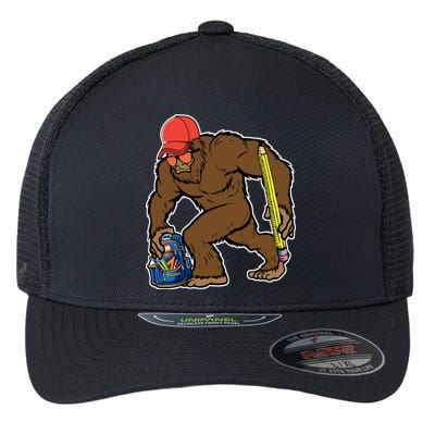 Bigfoot Funny Back To School Flexfit Unipanel Trucker Cap