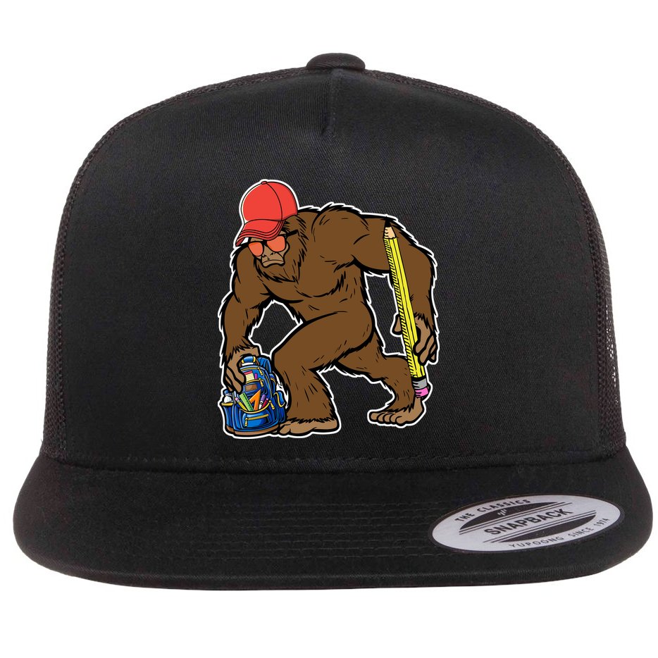 Bigfoot Funny Back To School Flat Bill Trucker Hat