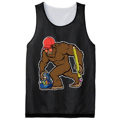 Bigfoot Funny Back To School Mesh Reversible Basketball Jersey Tank