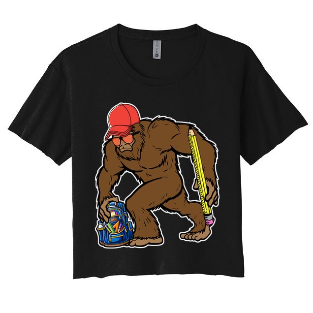 Bigfoot Funny Back To School Crop Top