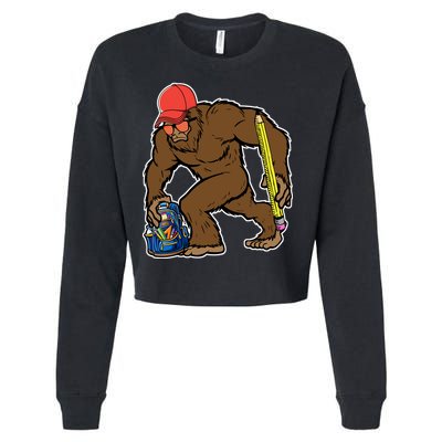 Bigfoot Funny Back To School Cropped Pullover Crew