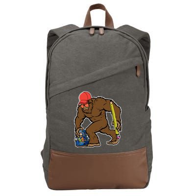 Bigfoot Funny Back To School Cotton Canvas Backpack