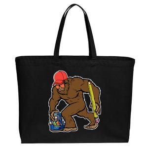 Bigfoot Funny Back To School Cotton Canvas Jumbo Tote