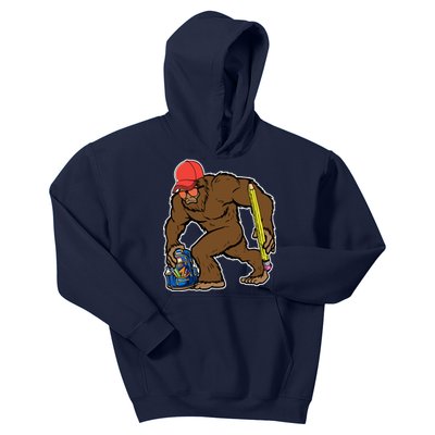 Bigfoot Funny Back To School Kids Hoodie