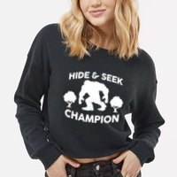 Bigfoot Hide And Seek Champion Cropped Pullover Crew